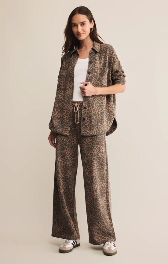 Hunter Leopard Knit Pant - Desert Tan