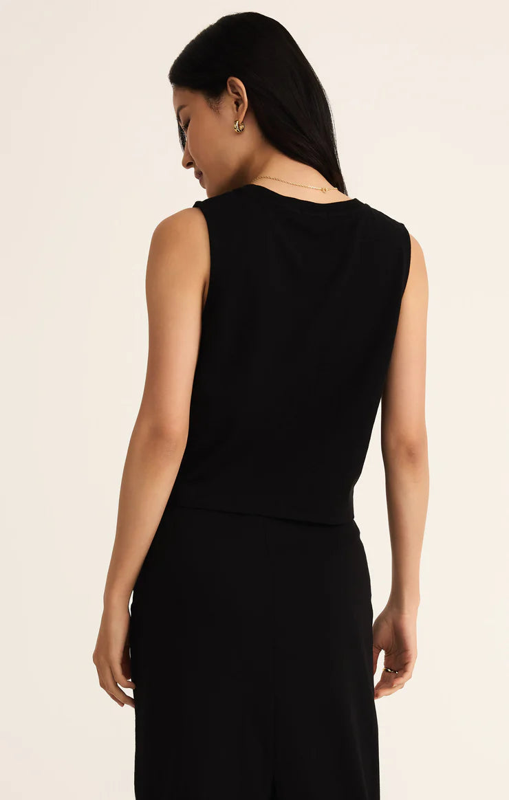 Sloane Jersey Muscle Tank - True Black