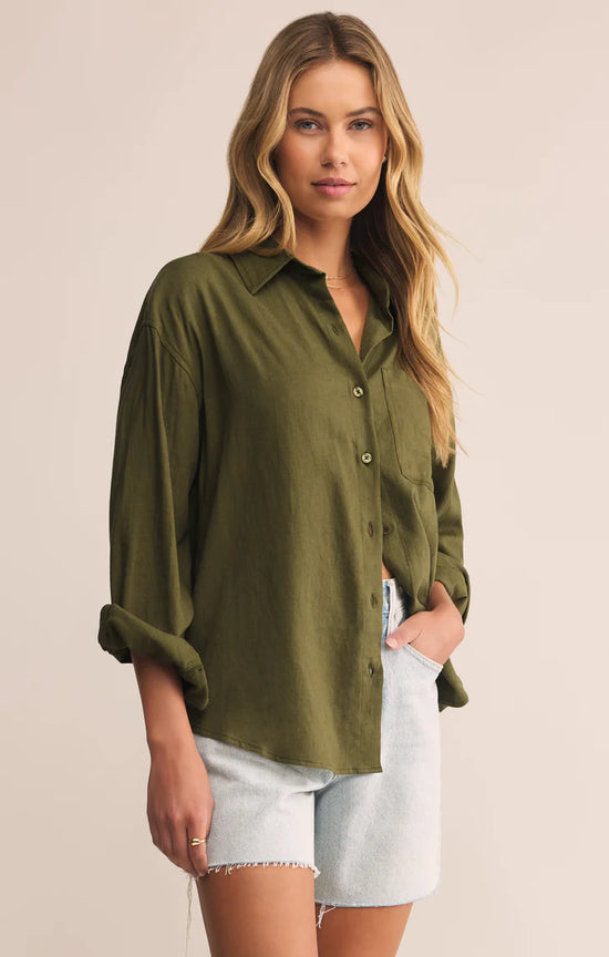 Alfie Button Up Shirt - Fern