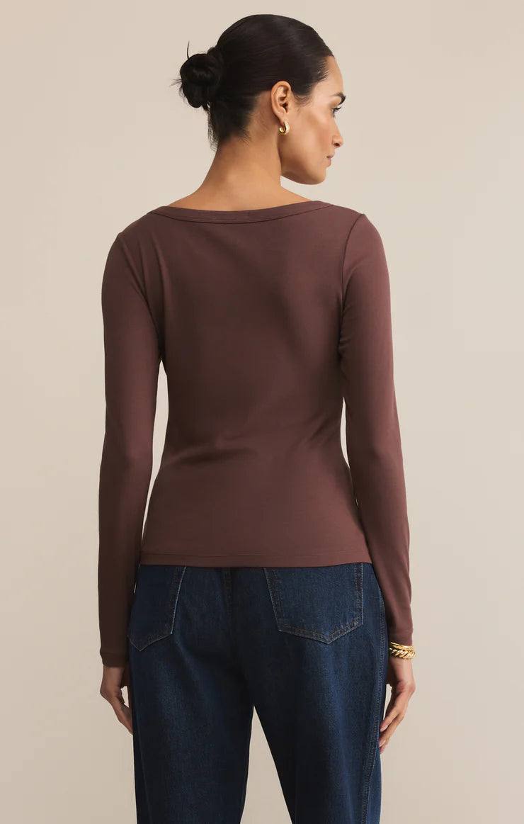 Second Skin Scoop Neck Top - Sandalwood