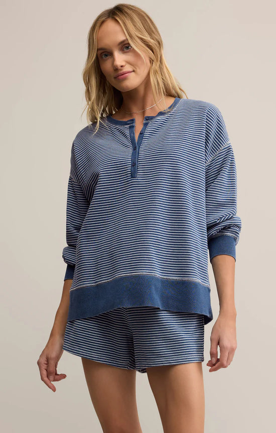 Apollo Striped Sweatshirt - Vintage Indigo