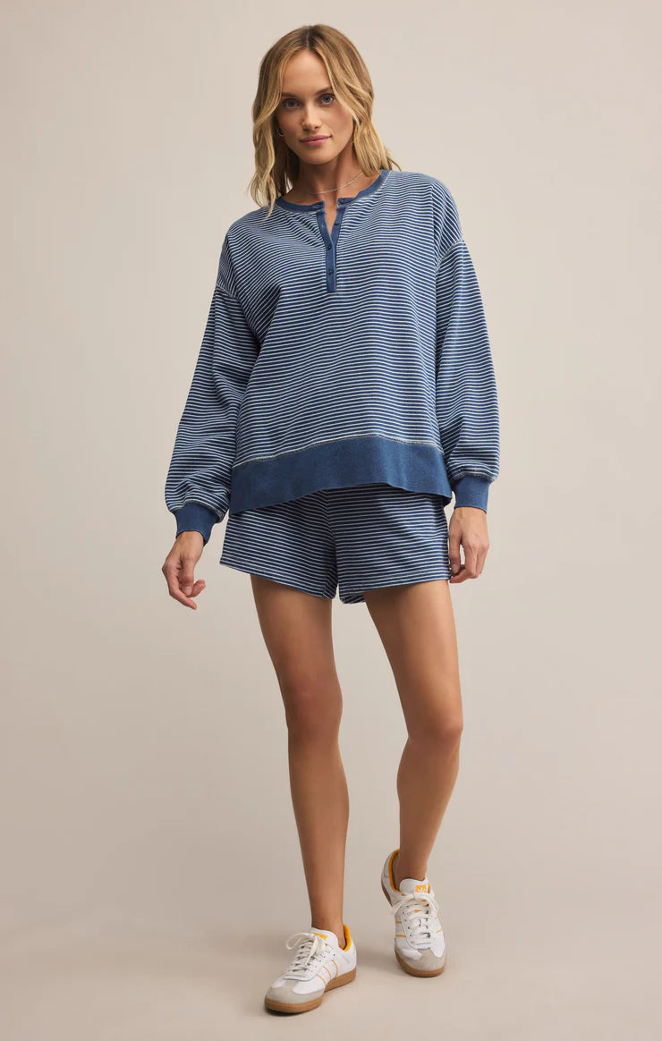 Apollo Striped Sweatshirt - Vintage Indigo