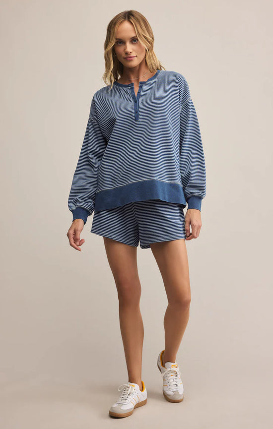 Apollo Striped Sweatshirt - Vintage Indigo