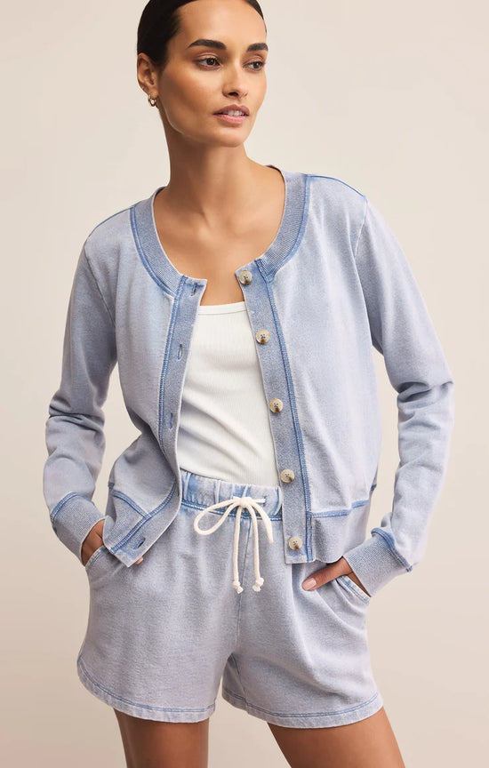 Daily Knit Denim Cardigan - Washed Indigo
