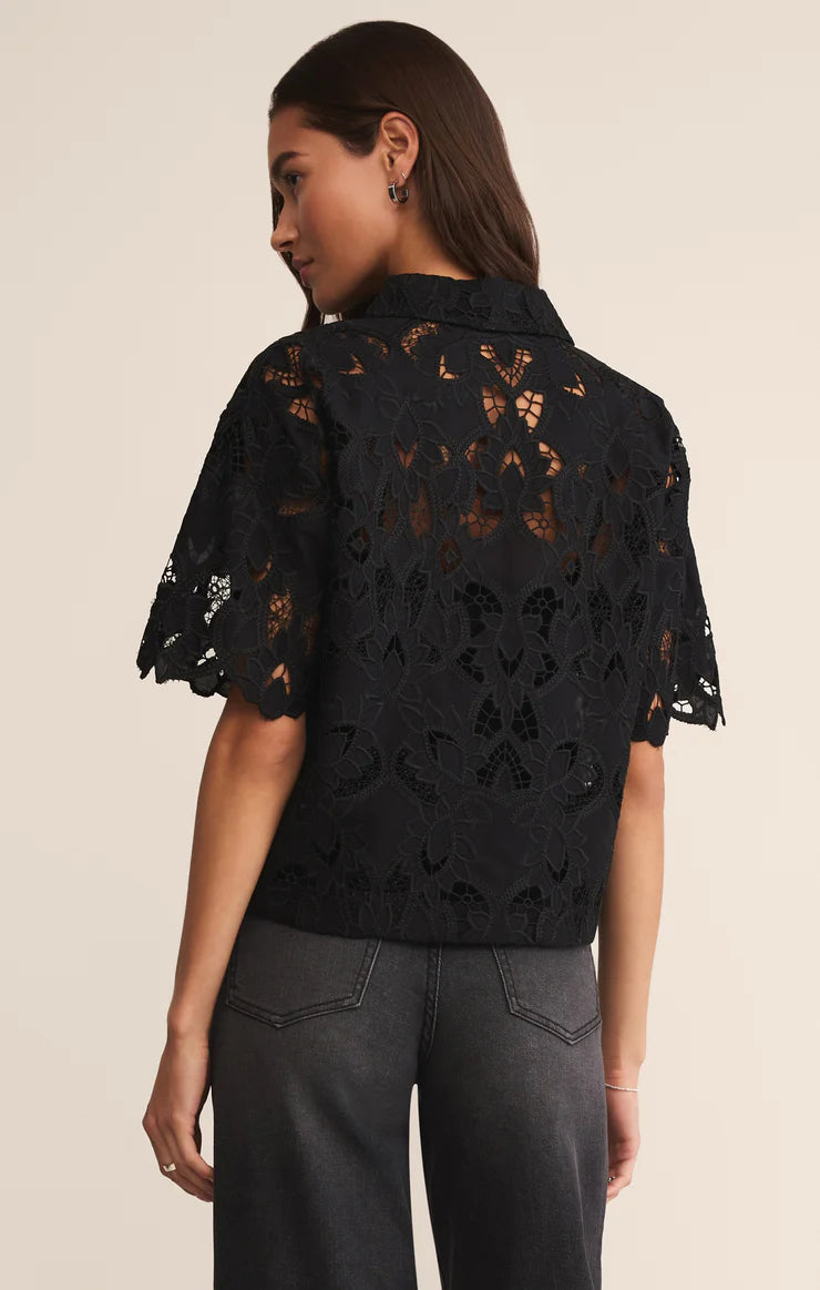 MIdnight Lace Top Black