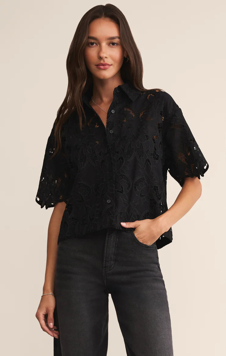 MIdnight Lace Top Black