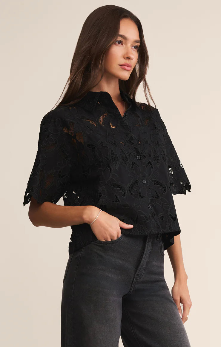 MIdnight Lace Top Black