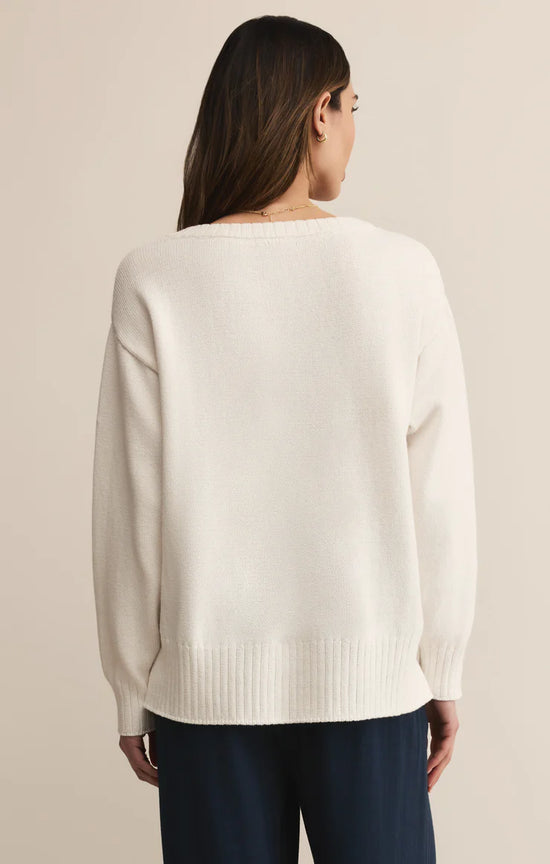 All Around V-Neck Sweater - White