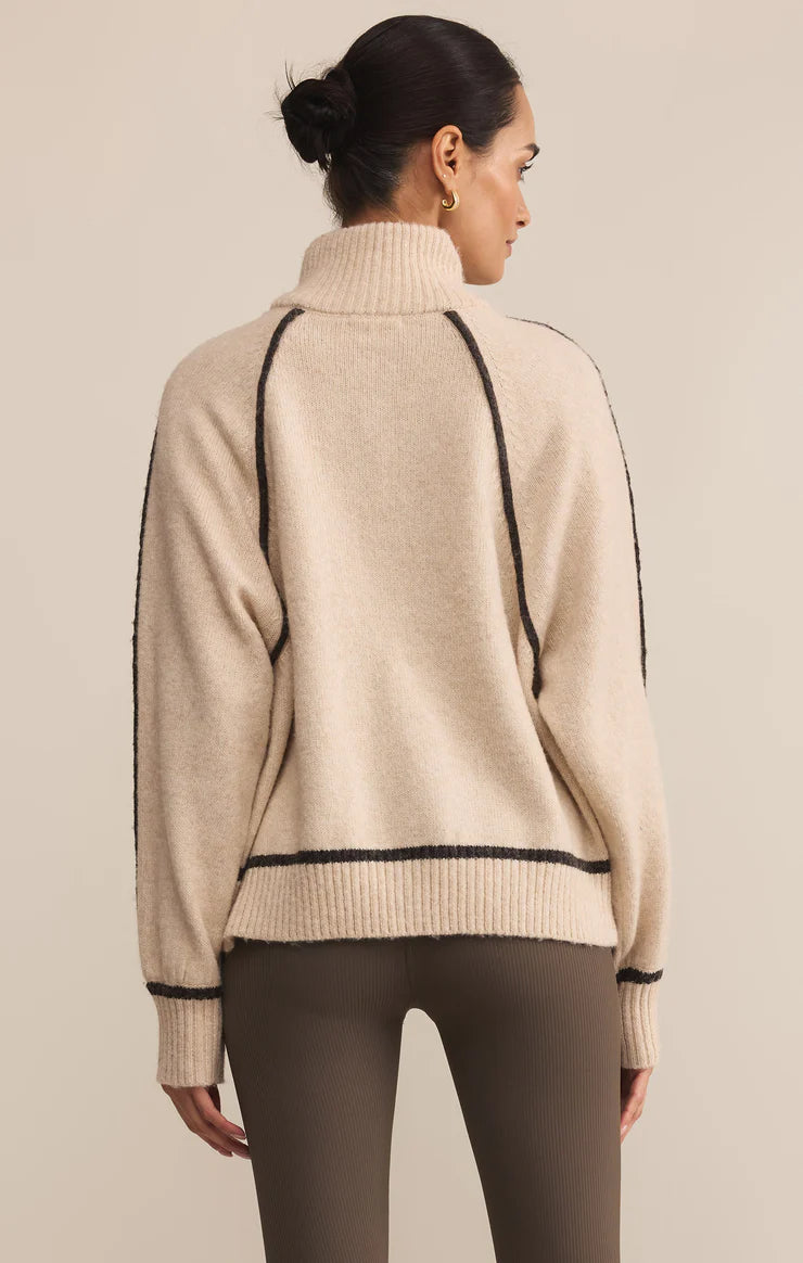 Alps Half Zip Sweater - Light Oatmeal Heather