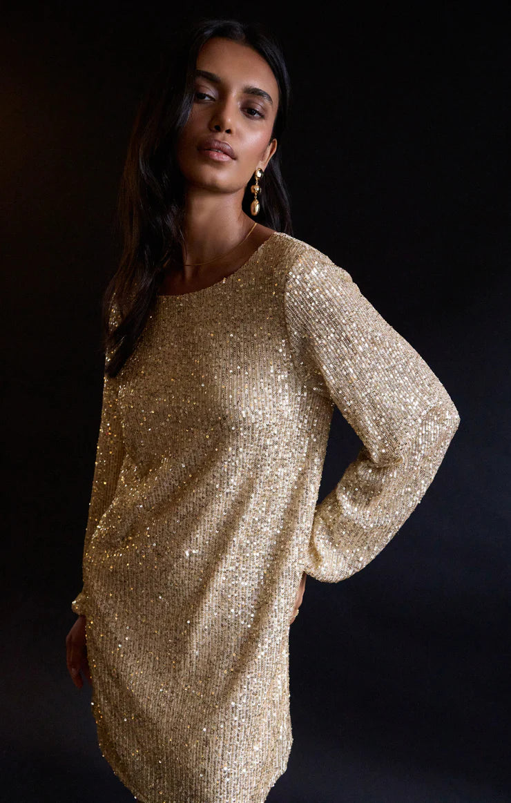 Andromeda Sequin Dress Champagne