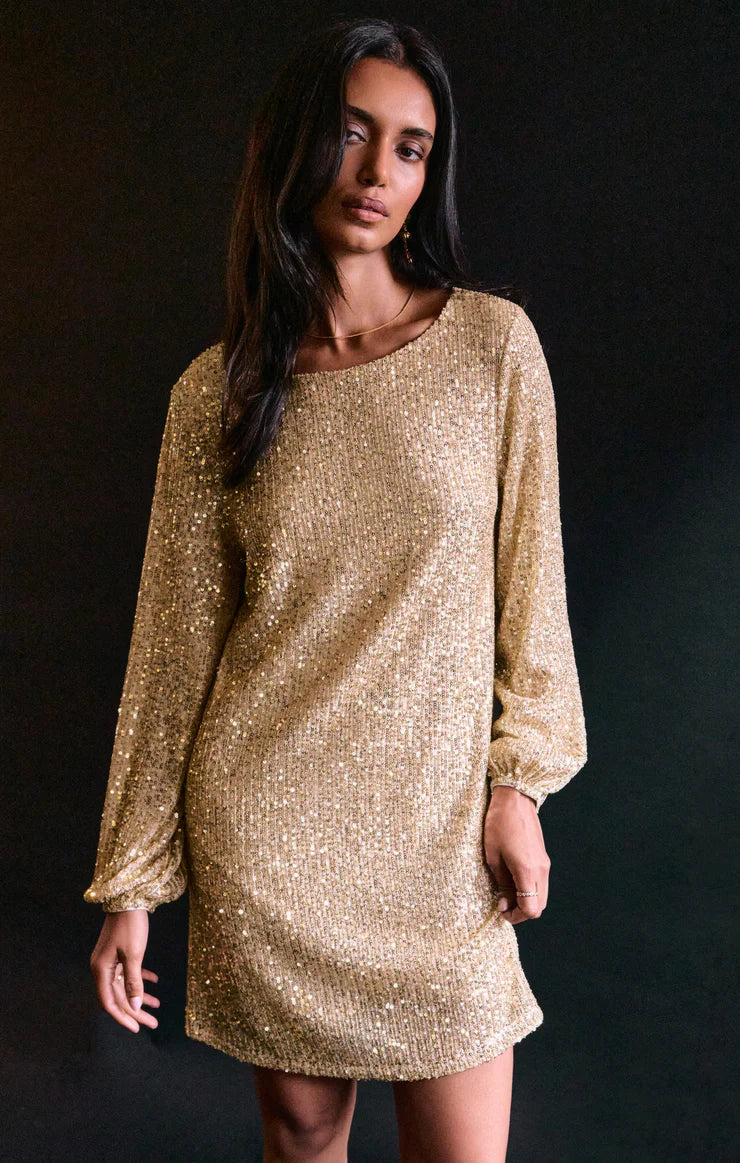 Andromeda Sequin Dress Champagne