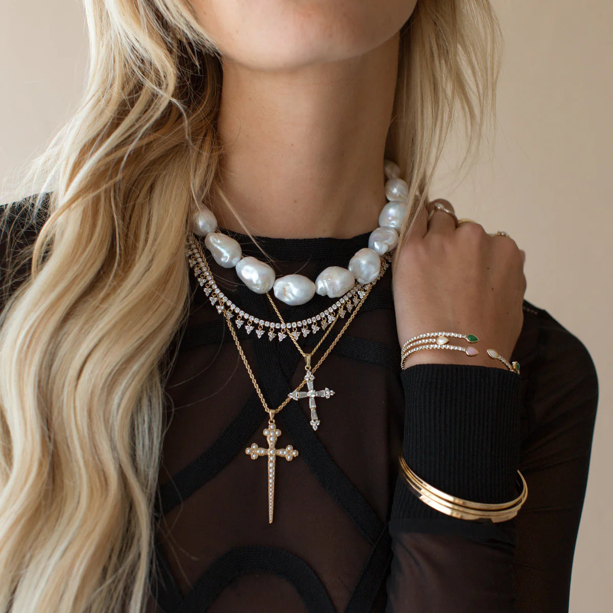 Athena Cross Necklace- PRL