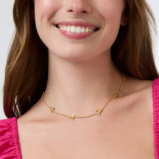 Bee Delicate Station Necklace Gold