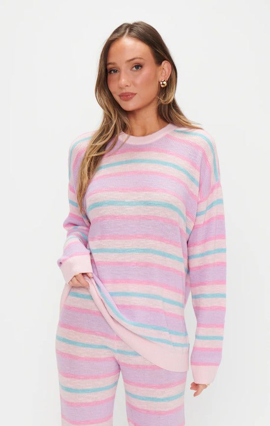 Show Me Your Mumu - Feel Good Sweater Cotton Candy Stripe Knit