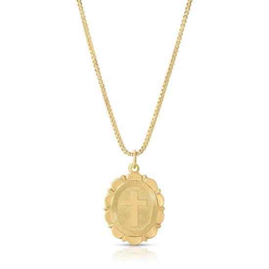 Gold-Filled Scalloped Cross