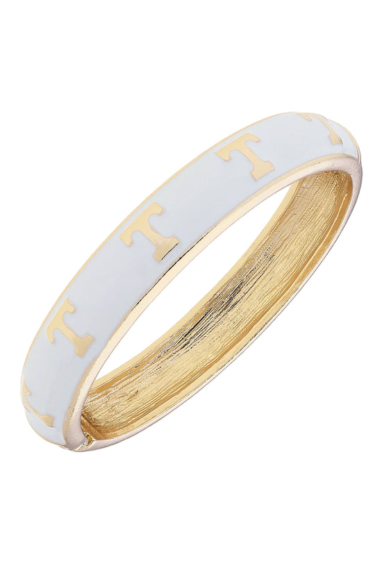 Tennessee Vols Sculpted Enamel Logo Hinge Bangle in White