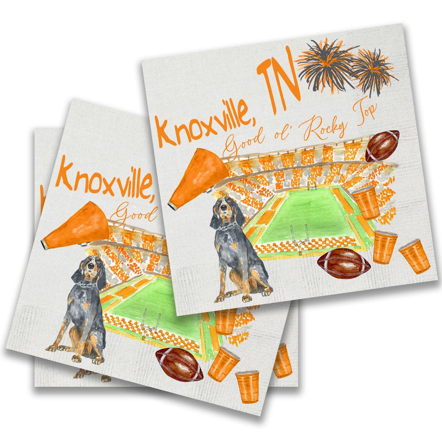 Tennessee Football Pattern Cocktail Napkin