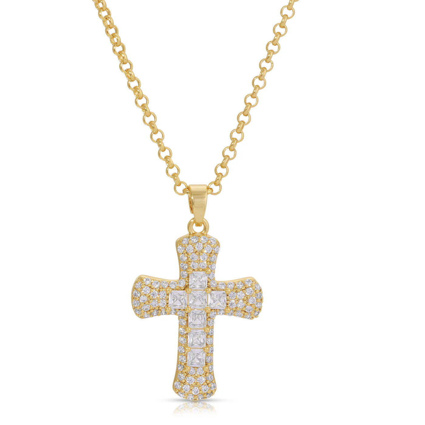Donatella Cross Necklace White