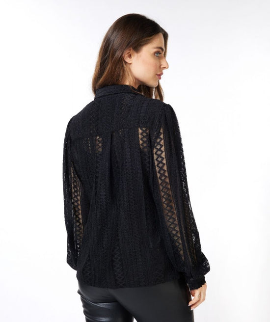 Load image into Gallery viewer, Lace Puff Sleeve Blouse
