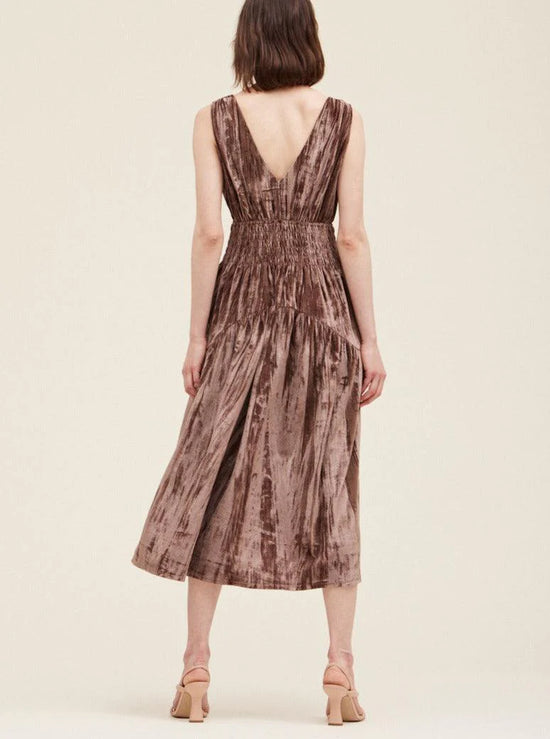 Load image into Gallery viewer, Smocked Waist Velvet Dress
