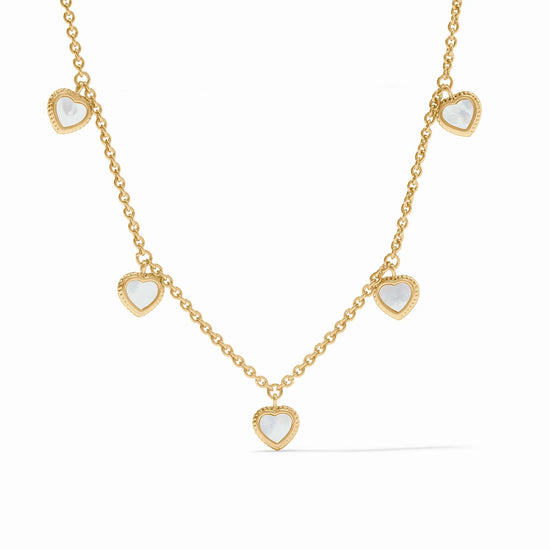 Heart Delicate Charm Necklace- MOP- OS