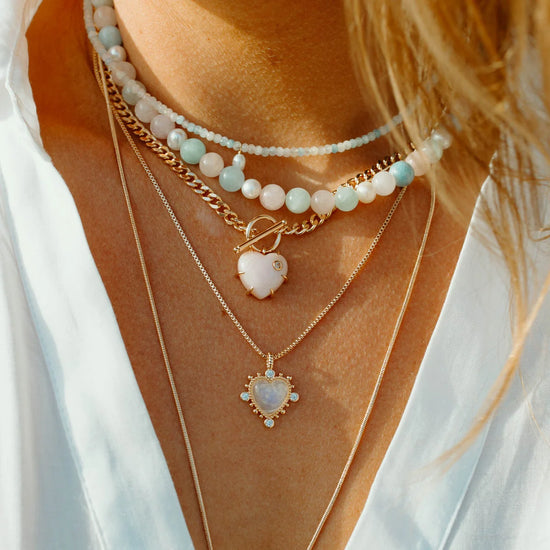 Heavenly Heart Necklace- Moonstone