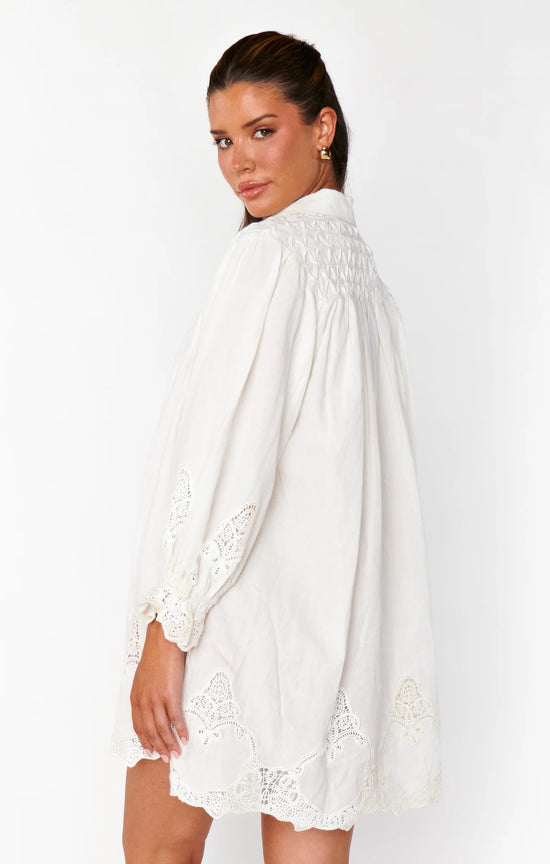 Show Me Your Mumu - Leona Mini Dress White Lace Embroidery