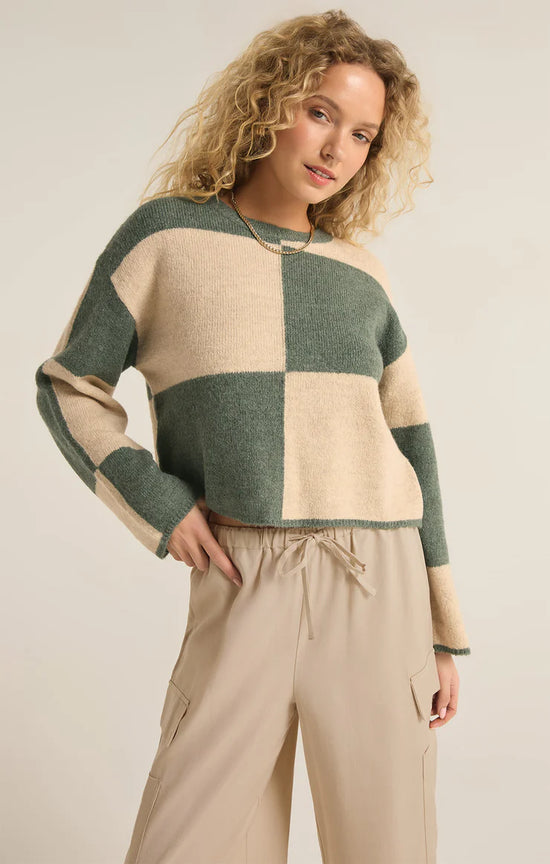 Rosi Blocked Sweater Palm Green