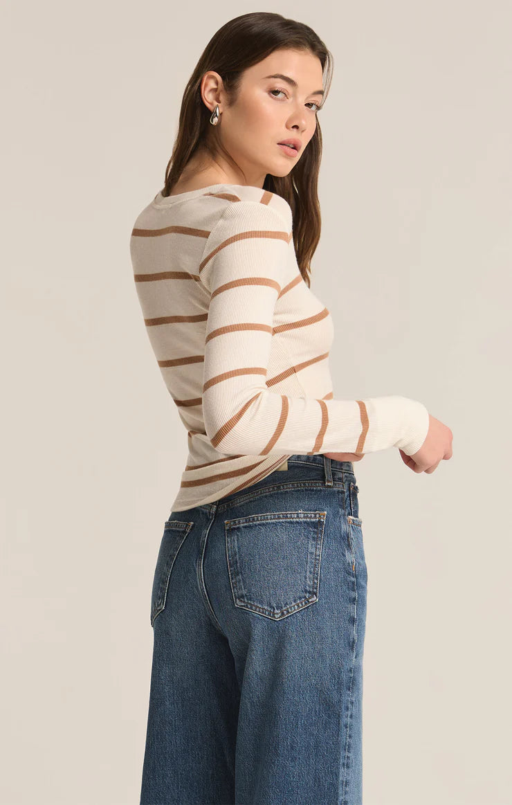 Scarlett Stripe Rib Henley