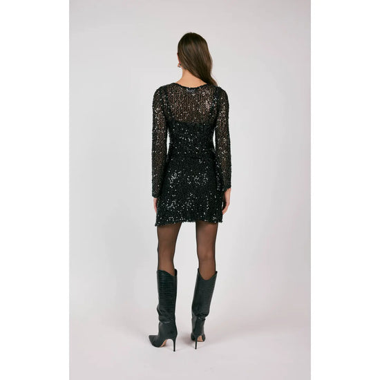 Splendor Sequin Bell Sleeve Dress