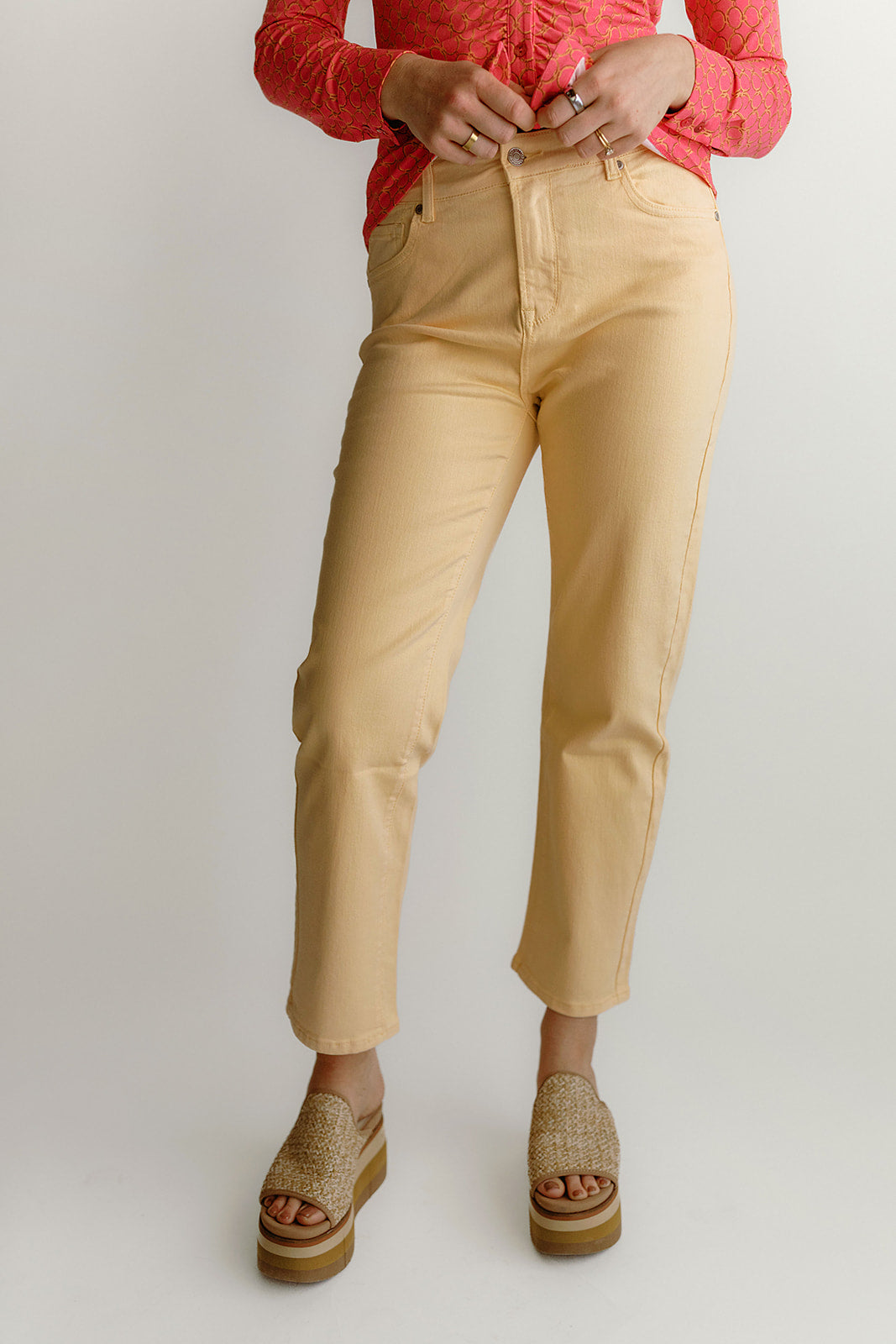 Trousers Straight Colored Jeans