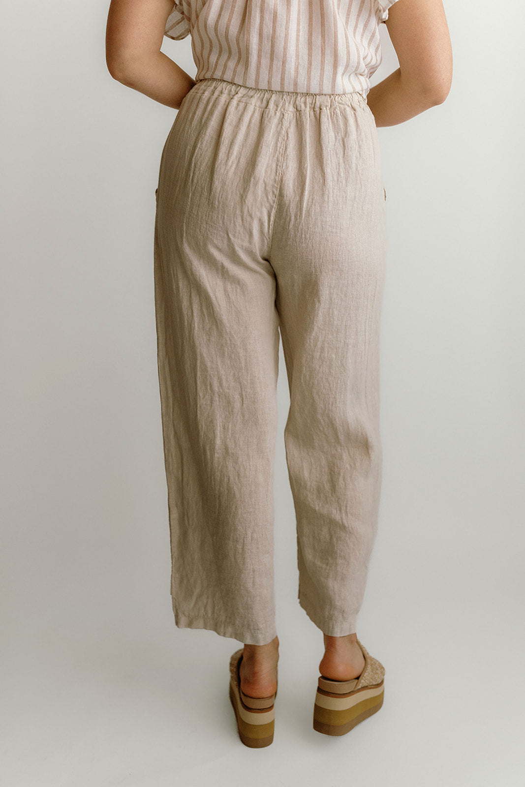 Linen Pants W/ Layered Cuff