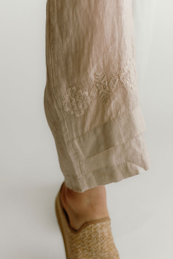 Linen Pants W/ Layered Cuff