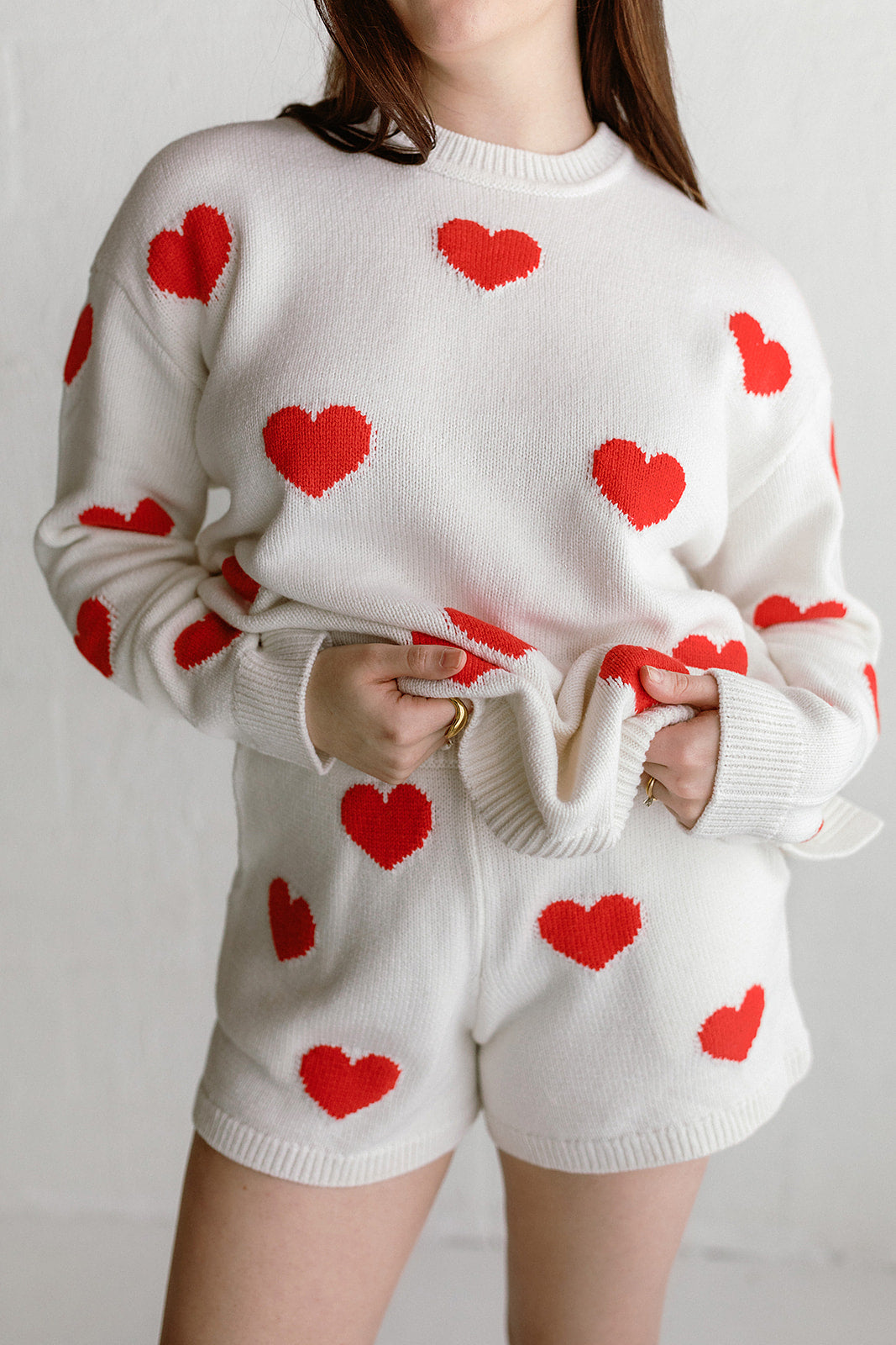 Show Me Your Mumu - Go To Sweater, Tossed Heart Red Knit