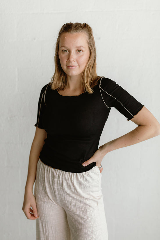 Contrast Merrow Rib Tee