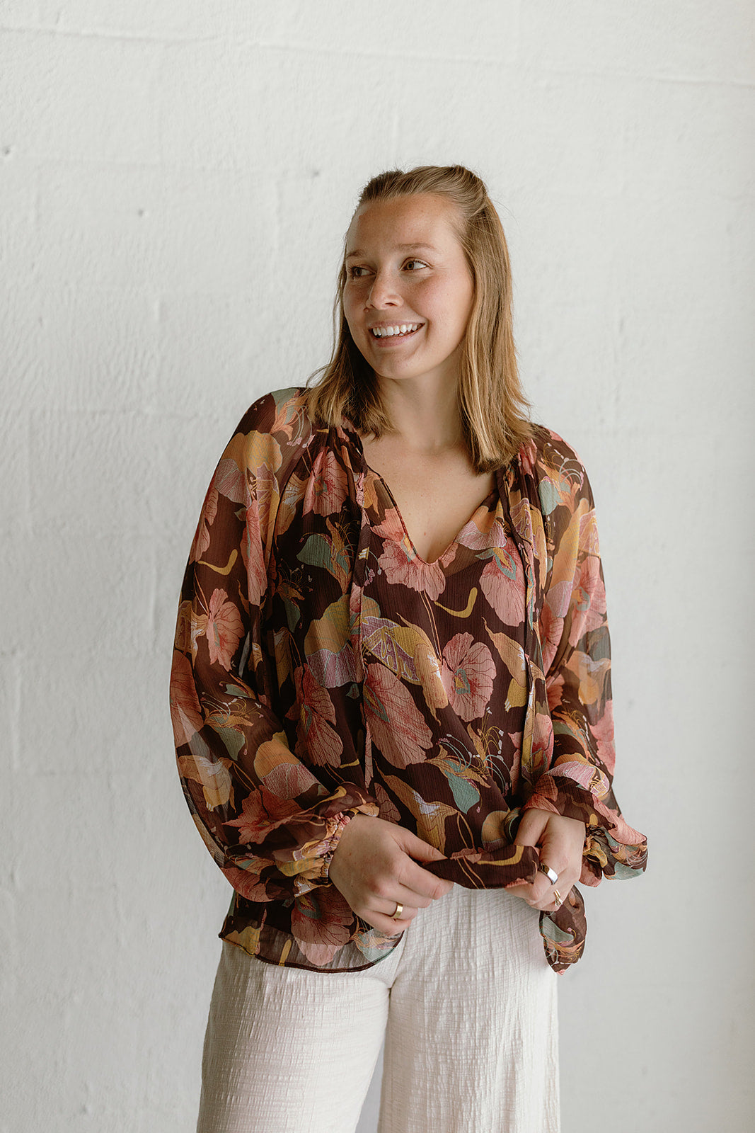 Rosy Floral Top Woven
