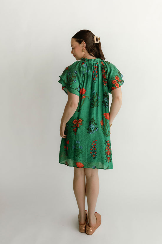 Flutter Sleeve Flower Print Dress