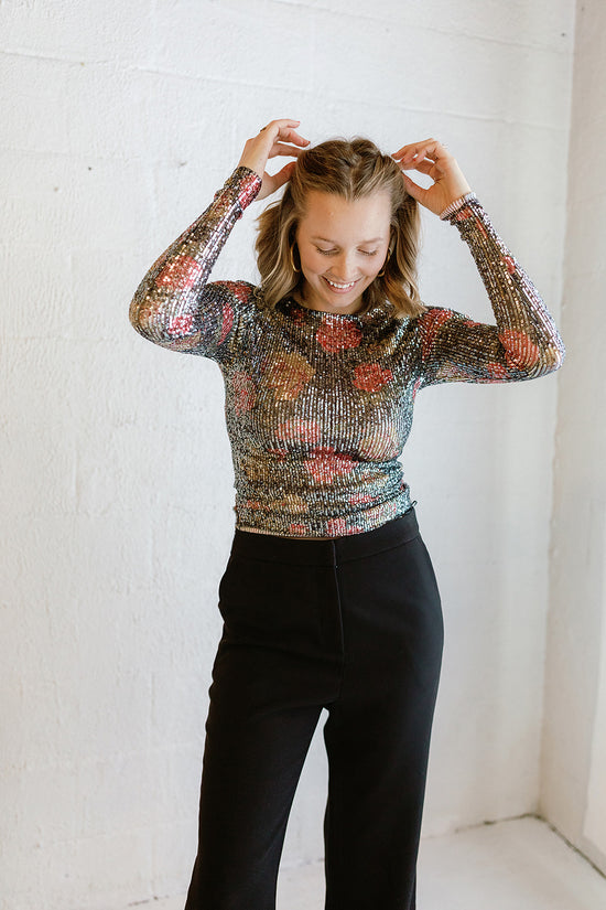Load image into Gallery viewer, Free People - Printed Gold Rush LS Top
