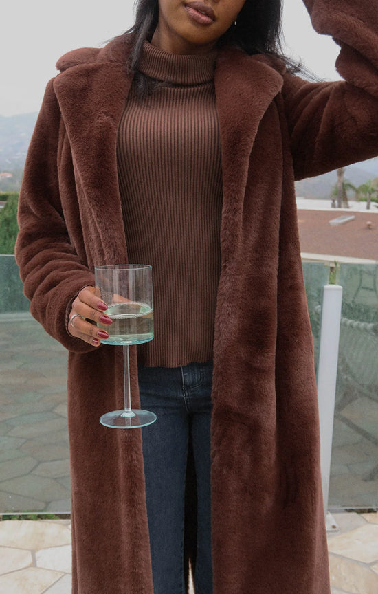 Show Me Your Mumu - Miss Tiffy Fur Jacket Brown Faux Fur