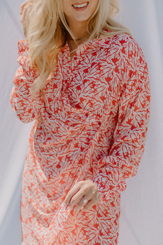 Load image into Gallery viewer, Coral Shirt Dress
