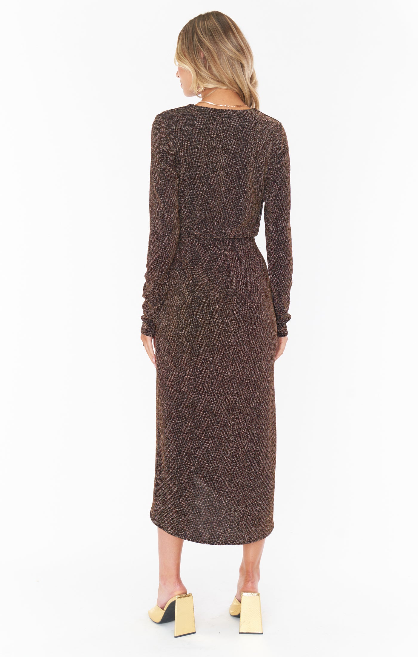Load image into Gallery viewer, Show Me Your Mumu - Kimora Sparkle Knit Wrap Dress
