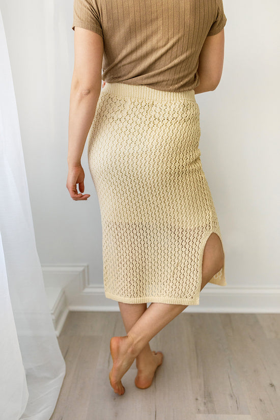 Load image into Gallery viewer, Open Knit Midi Skirt
